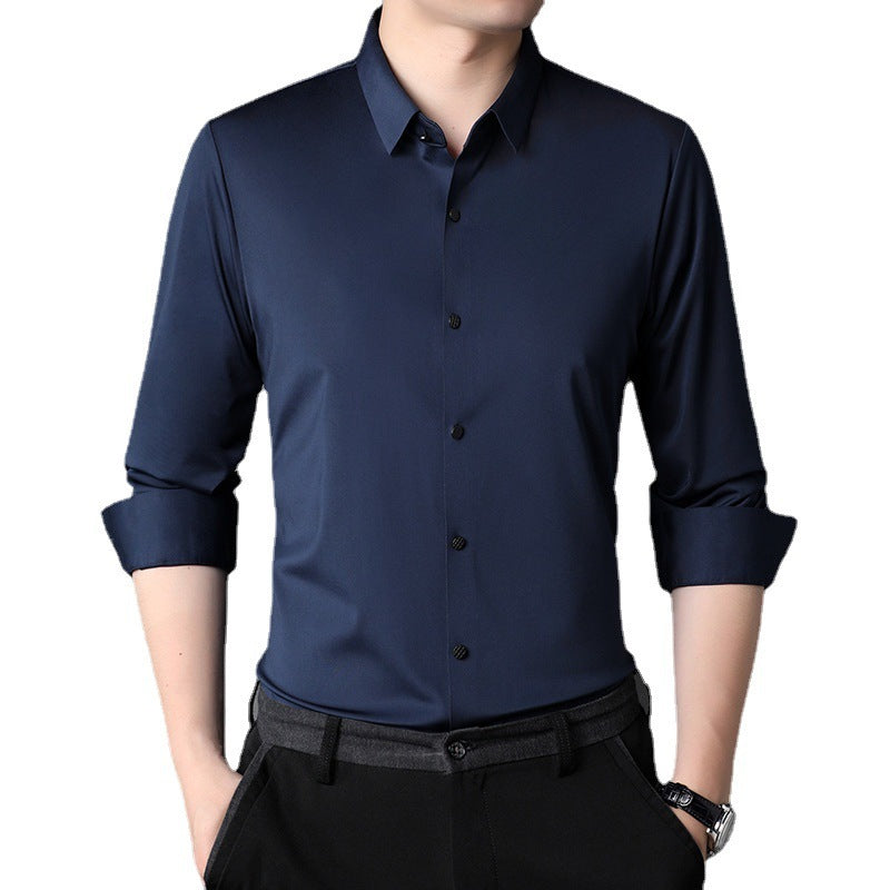 Men's Shirt Leisure Iron-free Micro-elastic Long Sleeve